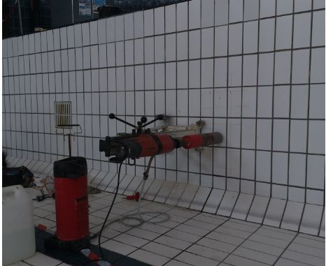 carottage d'un voile en béton