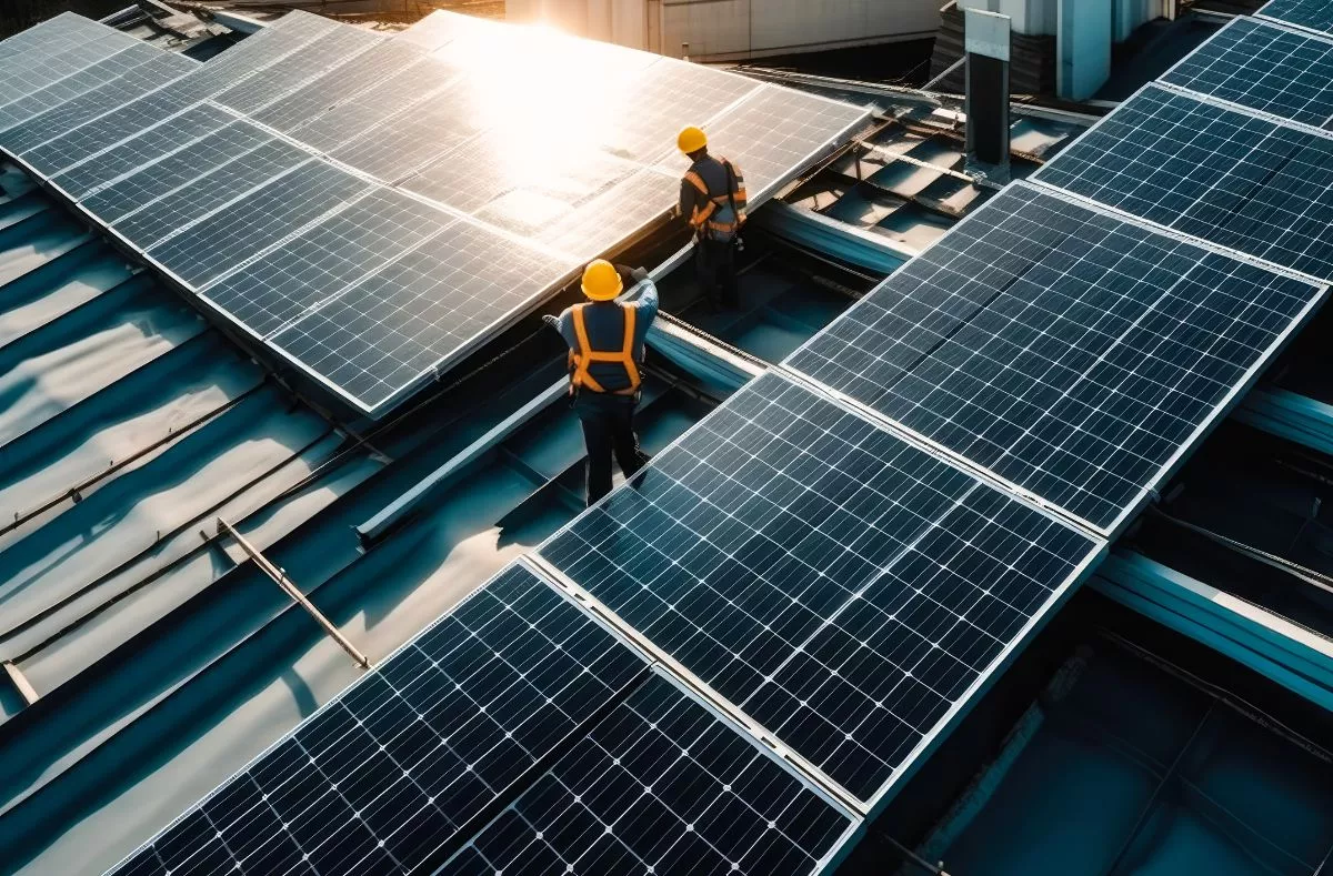 installation de panneaux photovoltaïques sur une toiture existante